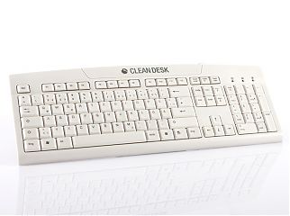 Эргономичная промышленная клавиатура TKL-105-IP68-KGEH-WHITE-USB-US/CYR-CLEANDESKbyGett (KL21258)