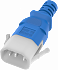 Кабель P-Lock, 2м, синий, 1мм²,  1 x IEC C-14, 1 x IEC C-13