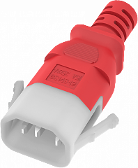 Кабель P-Lock, 1м, красный, 1мм²,  1 x IEC C-14, 1 x IEC C-13